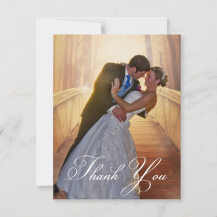 Simple Wedding Photo Add Your Greeting  Thank You Card