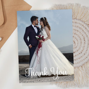 Simple Wedding Photo Add Your Greeting Thank You Postcard