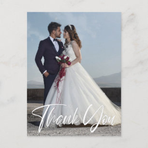 Simple Wedding Photo Add Your Greeting Thank You Postcard