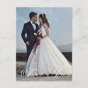 Simple Wedding Photo Add Your Greeting Thank You Postcard