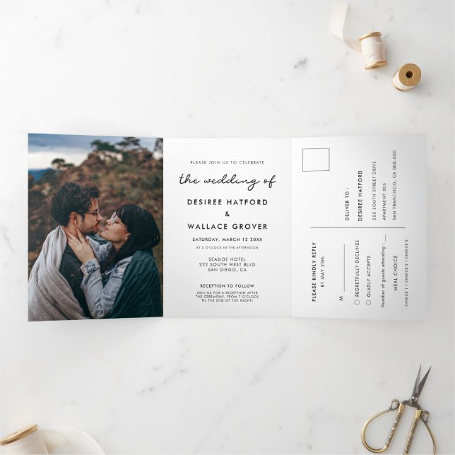 Simple wedding photo invitation (Inside)