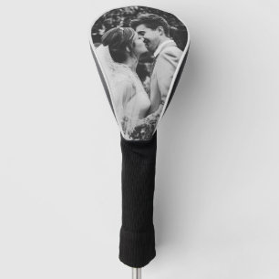 Simple Wedding Photo Newlyweds Couple Golf Head Cover