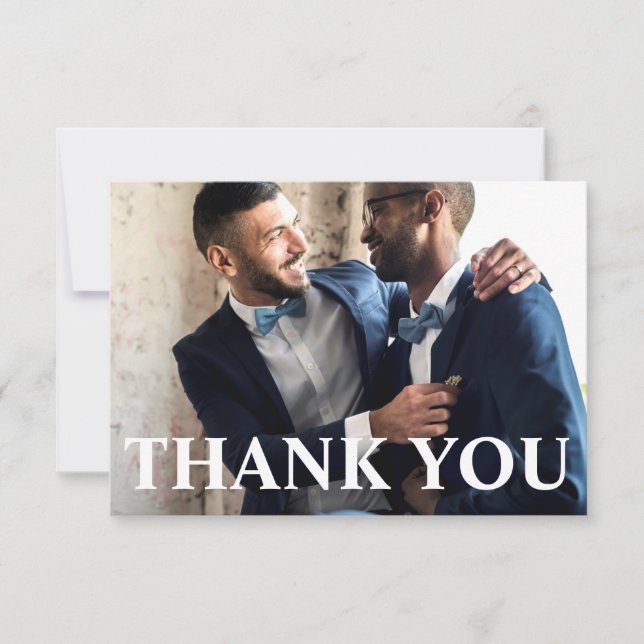 Simple Wedding Photo Thank You (Front)