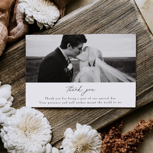 Simple Wedding Photo Thank you Flat Card (Creator Uploaded)