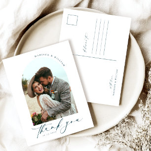 Simple Wedding Photo Thank You Postcard