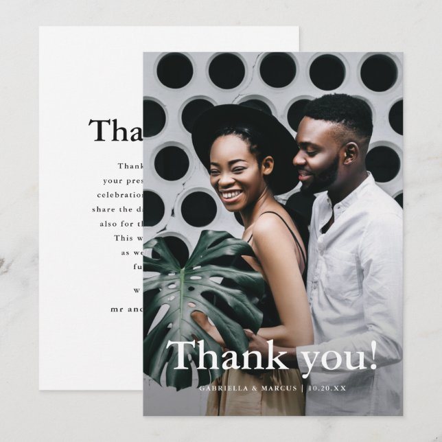 Simple Wedding Photo with Thank you Message  (Front/Back)