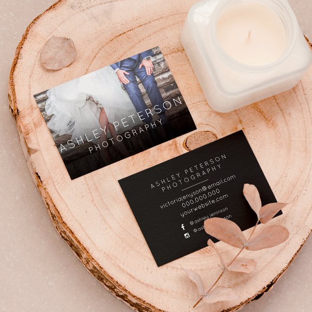 Simple wedding photography minimal typography business card (Creator Uploaded)