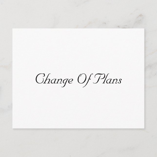 Simple Wedding Postponement  Announcement Postcard (Front)