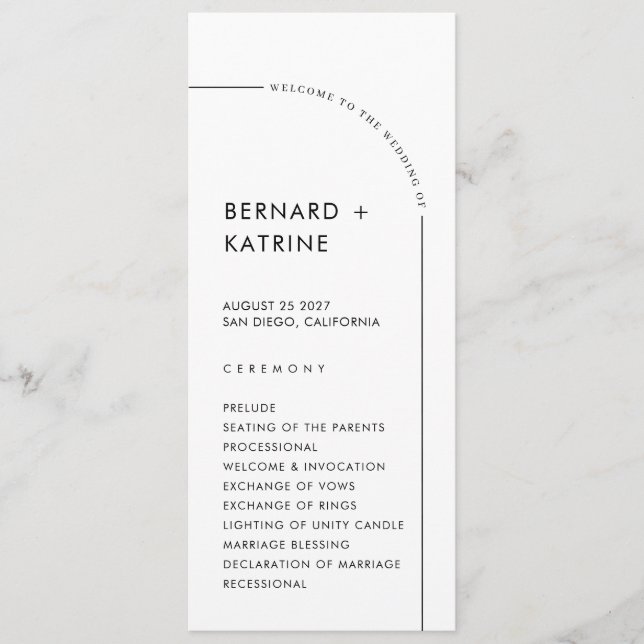 Simple  Wedding Program Programme (Front)