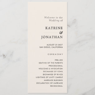 Simple  Wedding Program Programme