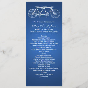 Simple Wedding Program Tandem Bike Blue Programme
