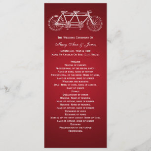 Simple Wedding Program Tandem Bike Red Programme