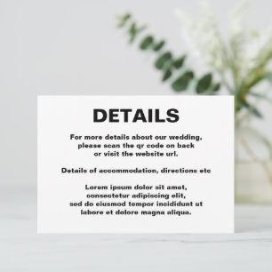 Simple Wedding QR Code Enclosure Card