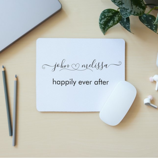Simple Wedding Quote Script Names Mouse Mat (Creator Uploaded)