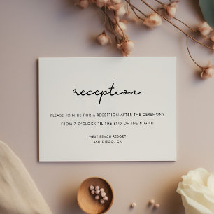 Simple wedding reception card