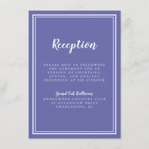Simple Wedding Reception Periwinkle Blue Enclosure Card