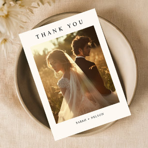 Simple Wedding Reception Table Photo Thank You Card