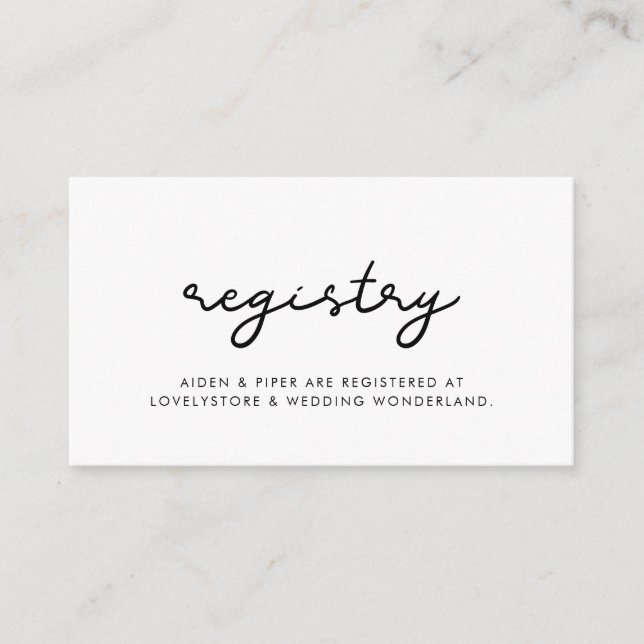 Simple wedding registry card (Front)