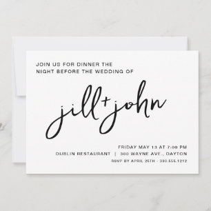 Simple Wedding Rehearsal Dinner Invitation