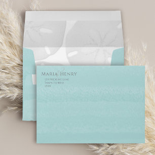 Simple Wedding Return Address Beach Sand Dollar Envelope