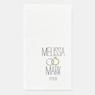 Simple Wedding Ring Faux Gold Rings  Napkin