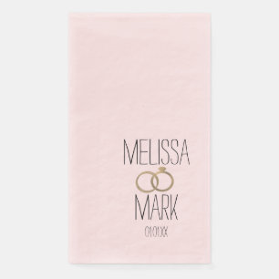 Simple Wedding Ring Faux Gold Rings  Pink Napkin