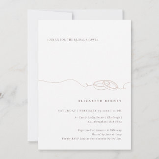 Simple Wedding Rings | Blush Pink Bridal Shower Invitation