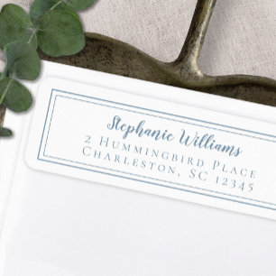 Simple Wedding RSVP Dusty Blue and White