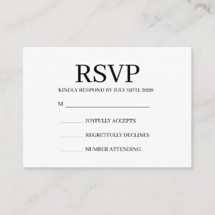Simple Wedding RSVP Enclosure Card