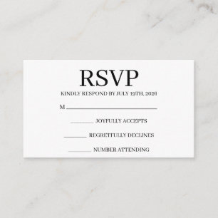 Simple Wedding RSVP Enclosure Card