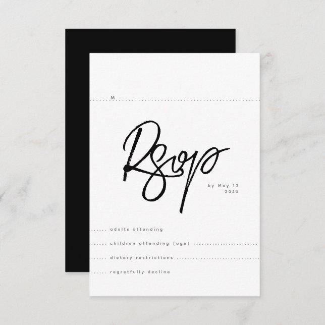 Simple Wedding RSVP Enclosure Card (Front/Back)