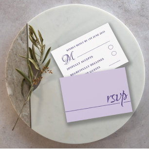 Simple Wedding RSVP Purple Lilac 