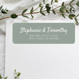 Simple Wedding Sage Green Return Address