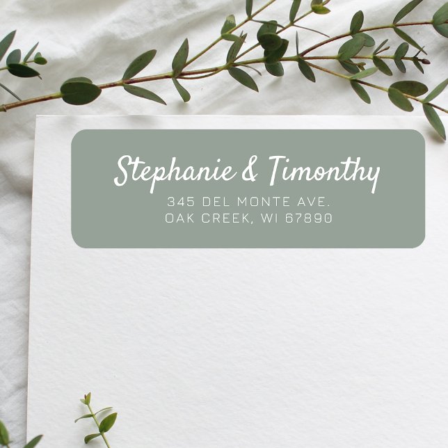 Simple Wedding Sage Green Return Address (Effortlessly manage wedding correspondence with our simple return labels, ensuring seamless mailing.)