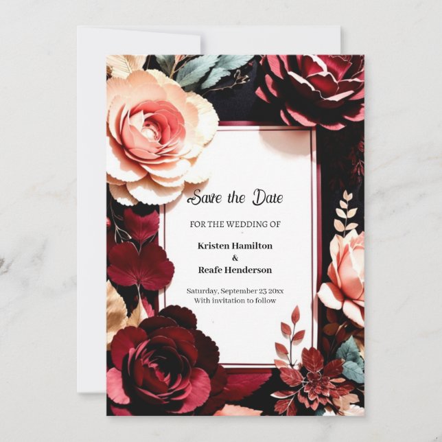 Simple Wedding Save The Date Card (Front)