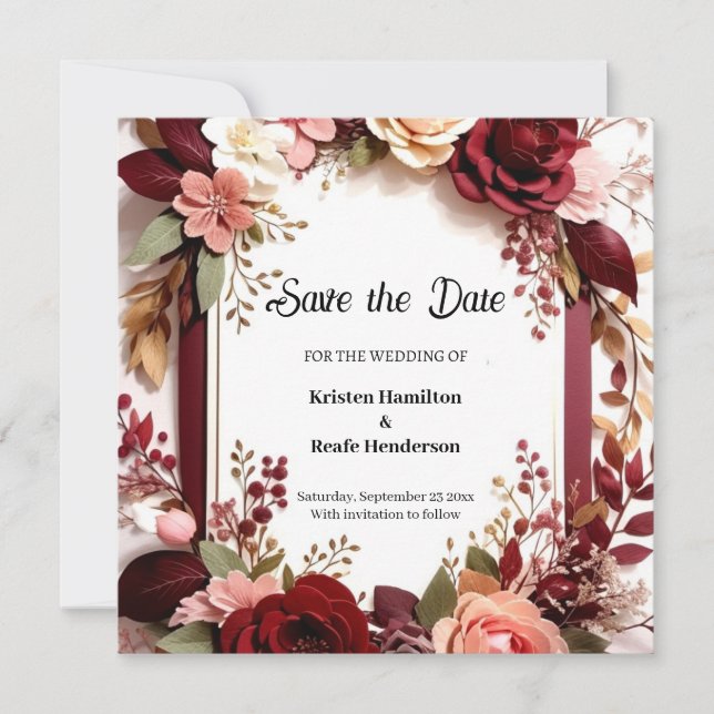 Simple Wedding Save The Date Card (Front)