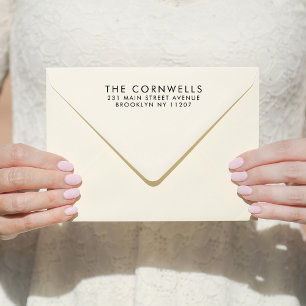 Simple Wedding Save the Date Family Return Address Rubber Stamp