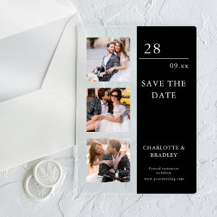 Simple Wedding Save The Date Photo Picture Acrylic Invitations