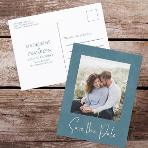 Simple Wedding Save The Date Photo Template Postca Postcard