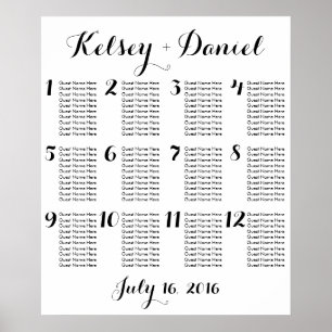 Simple Wedding Seating Chart   Poster