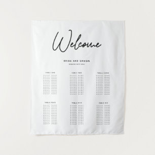 Simple Wedding Seating Chart Tapestry