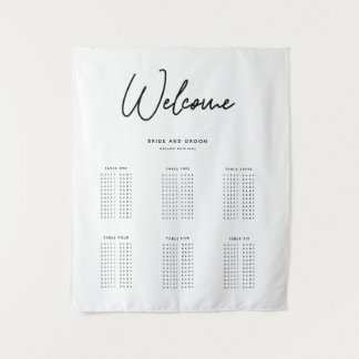 Simple Wedding Seating Chart Tapestry