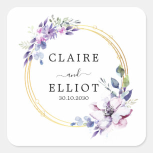 Simple Wedding Sticker just married