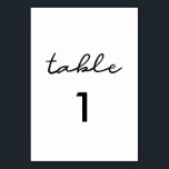 Simple wedding table number card<br><div class="desc">A very simple and elegant typography that will suit your chic wedding! Fully customisable colours.</div>