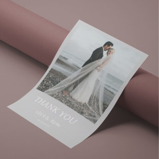 Simple Wedding Thank You Card With Note