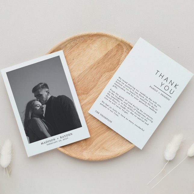 Simple Wedding Thank you Card with Photo (Creator Uploaded)