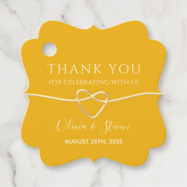 Simple Wedding Thank You Favour Tags (Front)