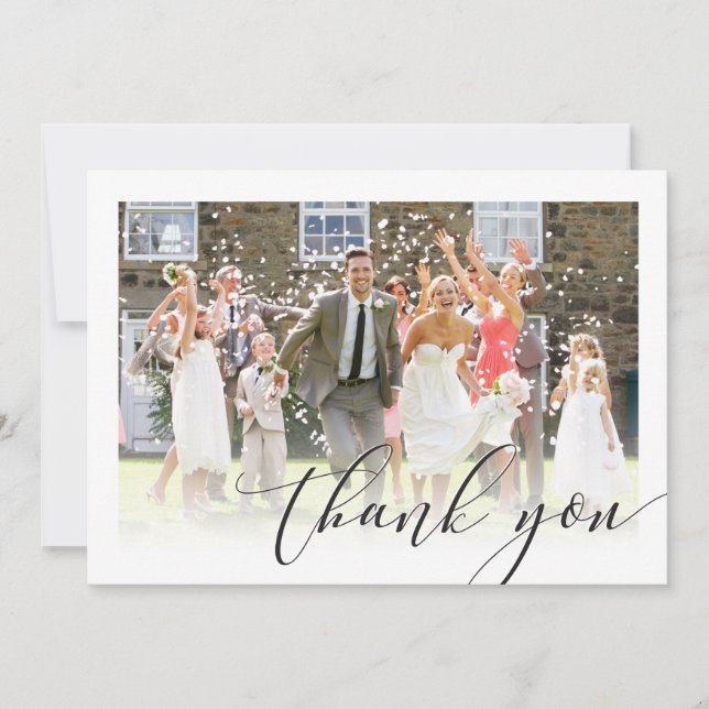 SIMPLE WEDDING THANK YOU photo border elegant (Front)