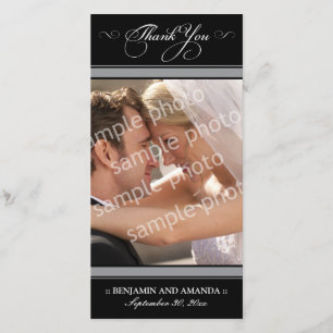 Simple Wedding Thank You Photocard (black) Card