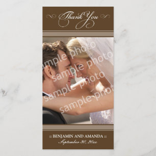 Simple Wedding Thank You Photocard (chocolate) Card